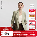朗姿【Basic衣橱】律师系列气质职业通勤时尚百搭西装西服上衣 卡其绿色 L