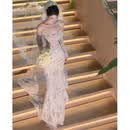 鲨影鱼尾主婚纱2026新款订婚礼服裙蕾丝晨袍女新娘敬酒服小个子轻重工 在逃公主重工蕾丝礼服+模特同款袖套(送头纱+手套) 【送运费险】 S