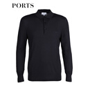 PORTS宝姿男装Polo领套头针织衫毛衣ML9K078LZH008 BLACK S