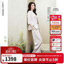 朗姿【时装周同款 三醋酸Basic衣橱 王楚然同款】职业西服外套夏新款 香槟米色 M