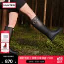 HUNTER雨靴Refined高筒靴金属孔圈防滑防水户外廋腿长筒靴女鞋 黑色/BLK 36