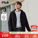 FILA 斐乐官方男士羽绒服冬季时尚休闲基础保暖连帽外套 正黑色-BK 2XL 185/104A/XXL