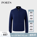 PORTS宝姿男装休闲保暖拉链针织衫毛衣ML9K061LZW012 NAVY BLUE S