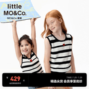 little MO&Co.佳佳同款童装26夏新款女童亲子爱心条纹背心上衣学院 黑白条色 140 140/68