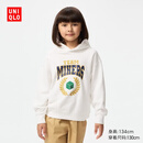 优衣库童装男童女童Minecraft连帽卫衣UT我的世界运动衫484367 01 乳白色 130