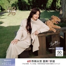 鄂尔多斯1980【赵丽颖同款】围巾羊绒大衣羊绒双面呢女装通勤大衣秋冬 浅原绒色 S 160/80A