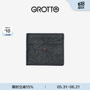 个乐经典羊皮短款钱包手工真皮多卡位卡夹卡包情侣礼物 经典黑（小男孩）