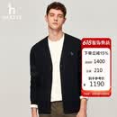 哈吉斯（HAZZYS）男装V领外套羊毛开衫ABYZD0BCF10 深藏青色DN 180/100A50