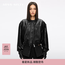 MISS SIXTY【杨幂同款】2026春季新款真皮外套女羊皮短夹克 黑色 M