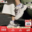 斐乐（FILA）官方女鞋老爹鞋运动鞋猫爪鞋5代复古休闲鞋 奶白/浪漫紫-GO 37.5