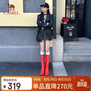 骆驼（CAMEL）彩虹雨靴女晴雨两穿新款户外休闲长靴 L25W577028 红色 37