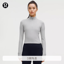 lululemon丨It's Rulu 女士运动罗纹短款半拉链衫 芯吸 LW3IO6S 银滴灰 M