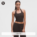 lululemon丨Ribbed Nulu 女士罗纹亨利领挂脖运动背心 B/C LW1FX3S 红木缪斯褐 S /6