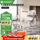 哈卡达宝宝餐椅摇椅二合一儿童多功能座椅可折叠免安装汉白银电动