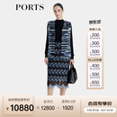 PORTS宝姿商场同款秋冬新款女装短皮草背心LD9U080QZM008 丈青混色 M