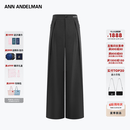 ANN ANDELMAN【直播领券】2026夏季新款优雅蝴蝶结西裤灰色垂感通勤休闲直筒裤 灰色 XS