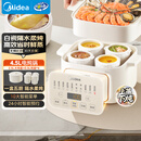 美的（Midea）电炖锅炖汤盅炖盅蒸锅隔水炖家用全自动煲汤炖汤锅陶瓷燕窝4.5L蒸炖一体多功能锅3-4人MD-DZE2552