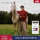Tommy Hilfiger【马年新年系列】明星同款26男女双面棒球棉夹克运动员同款 红色/藏青色XMP L