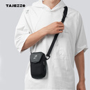 探迹者（TAJEZZO）2026年新款手机包腰包男士随身小挎包 休闲旅行便携小包p6mini 黑色