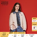 Teenie Weenie小熊女装棉服秋时尚舒适撞色云感牛仔拼接假两件外套 卡其色 M 165