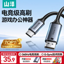 山泽Type-C转DP1.4线雷电4/5转换器USB-C转接头8K60/2K360Hz投屏适用手机苹果16笔记本电脑接显示器1米