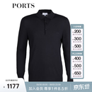 PORTS宝姿男装Polo领套头针织衫毛衣ML9K078LZH008 BLACK S