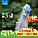 乐扣乐扣（LOCK&LOCK）人鱼线塑料运动水杯夏天便携水壶带刻度提手男女水杯子700ML蓝色