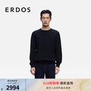 ERDOS 精纺圆领装饰双提职场通勤宽松百搭厚款男套衫羊绒衫 黑 L 175/96A