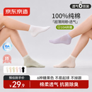 京东京造【10A抗菌】袜子女夏季女士纯棉防臭船袜透气超薄短袜彩色短款6双