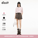 DZZIT【刘浩存同款】地素针织开衫2026春新款蝴蝶提花上衣女3K1YE511E 粉红色 S