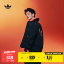 adidas何与同款双面穿时尚宽松运动保暖棉服男阿迪达斯官方三叶草 黑色/浅猩红   S