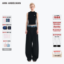 ANN ANDELMAN【直播领券】王俊凯同款官方直营牛仔腰头拼接西裤直筒长裤 黑色 M