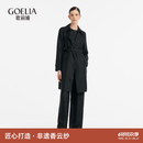 歌莉娅   香云纱风衣  1C3L6E610 00B黑色 2XL XXL