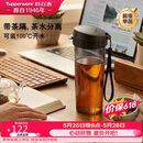 特百惠（Tupperware）茶韵500ml塑料杯男女士学生运动水杯子大容量泡茶杯 酷炫黑