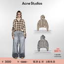 Acne Studios[甄享6折]男女同款 徽标格纹撞色连帽衬衫轻薄外套 米色/黑色 36