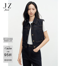 玖姿（JUZUI）复古时髦工装风大口袋牛仔马夹女2026春季新款JWGC42004 牛仔蓝 XL