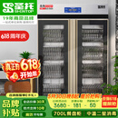圣托（shentop）双开门密胺消毒柜商用立式臭氧紫外线食堂厨房碗筷餐具大容量不锈钢消毒碗柜 YTD1000-R2