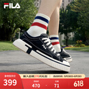 斐乐（FILA）LOOP断层鞋男鞋帆布鞋新款休闲鞋运动板鞋 黑-BK 42