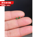 胖东来同款18K黄金天然翡翠耳钉阳绿高冰拧螺丝小耳骨钉包镶素面睡觉不 单只 拧螺丝18K黄金（3MM翡翠，含金边共31