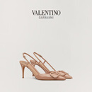 华伦天奴VALENTINO[礼物]女士 VLOGO SIGNATURE 漆皮高跟鞋 肉桂粉色（建议选小半码） 35.5