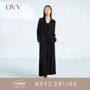 OVV重磅真丝 春夏热卖女装飘逸23MM鬼绉简约西服外套 黑色（净色）14 S