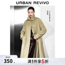 UR【钟楚曦同款】秋季新款女装流光风腰带风衣外套UWH150081 卡其 S