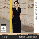 歌力思（ELLASSAY）【陈妍希同款】2026夏进口100%三醋酸简约工装风两件套马甲女E-B0 经典黑 XS