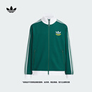 adidas男大童复古运动立领夹克外套儿童阿迪达斯官方三叶草 森林绿/白     170