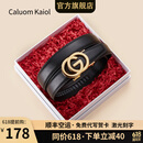 Caluom Kaiol品牌皮带女真皮自动扣女士腰带简约百搭裤带生日礼物送女友老婆 【专柜礼盒】520009时尚金色 95cm -120cm默认随机（可修剪）