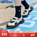 斐乐（FILA）FUSION斐乐玛丽珍凉鞋女鞋凉拖魔术贴海螺沙滩鞋 微白/黑-WB 37.5
