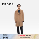 ERDOS【秀场同系列】男装纯骆驼绒秋冬单排扣西服领中长款毛呢大衣 无染驼绒色 2XL 185/104A
