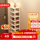 安尔雅简易鞋架门口多层宿舍家用收纳立式省空间分层隔板鞋柜 暖白8层