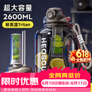 恩尔美（nRMEi）运动水杯超大容量夏季男健身茶水分离吨桶吨耐高温便携2000ml水壶