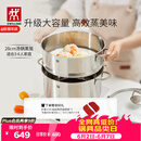 双立人（ZWILLING）蒸锅双层不锈钢汤锅蒸笼煲汤蒸馒头锅大容量Nova plus套装28cm